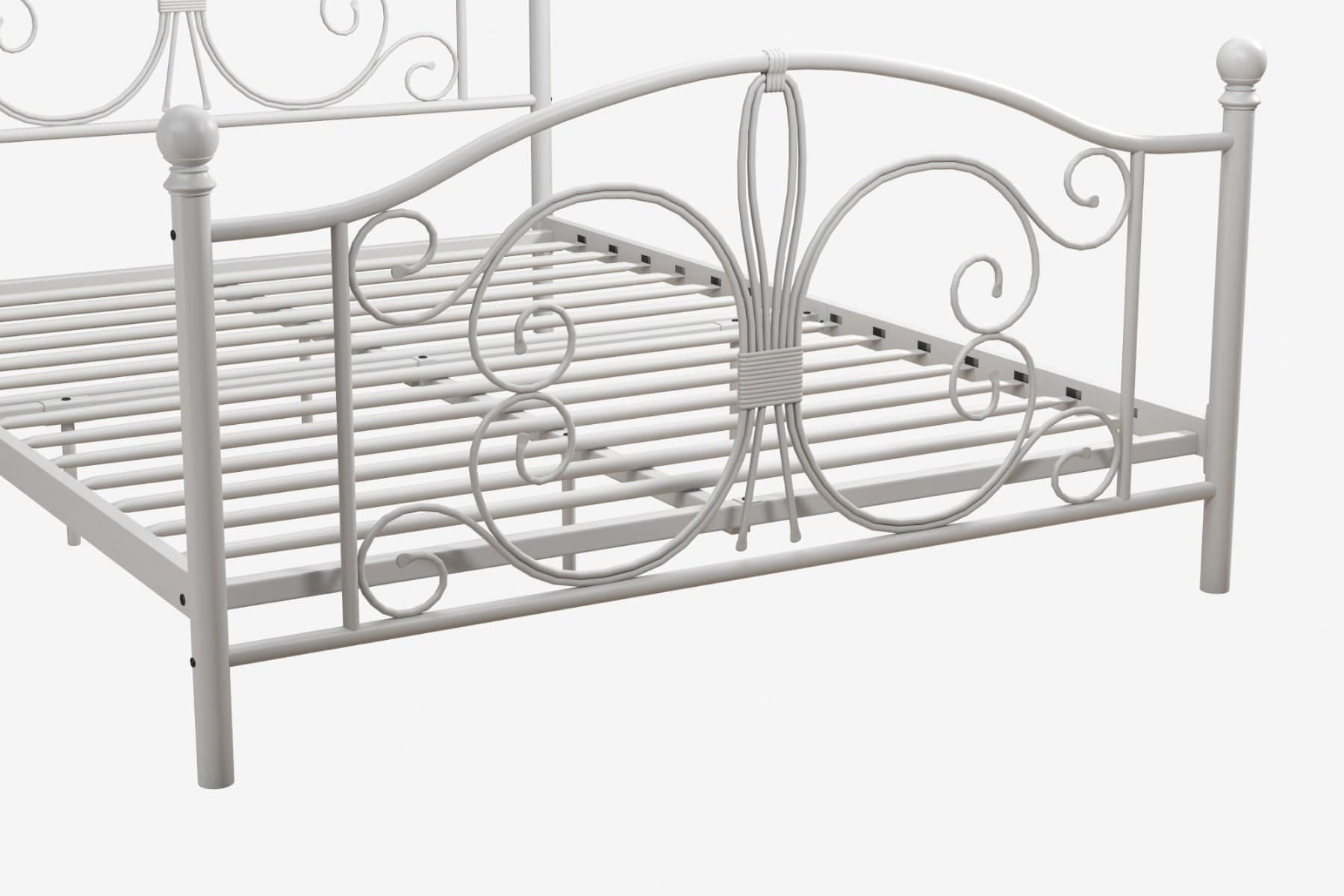 Bombay Metal Double Bed Frame in White by Dorel - Price Crash Furniture