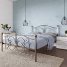 Bombay Metal King Size Bed Frame in Bronze by Dorel - Price Crash Furniture