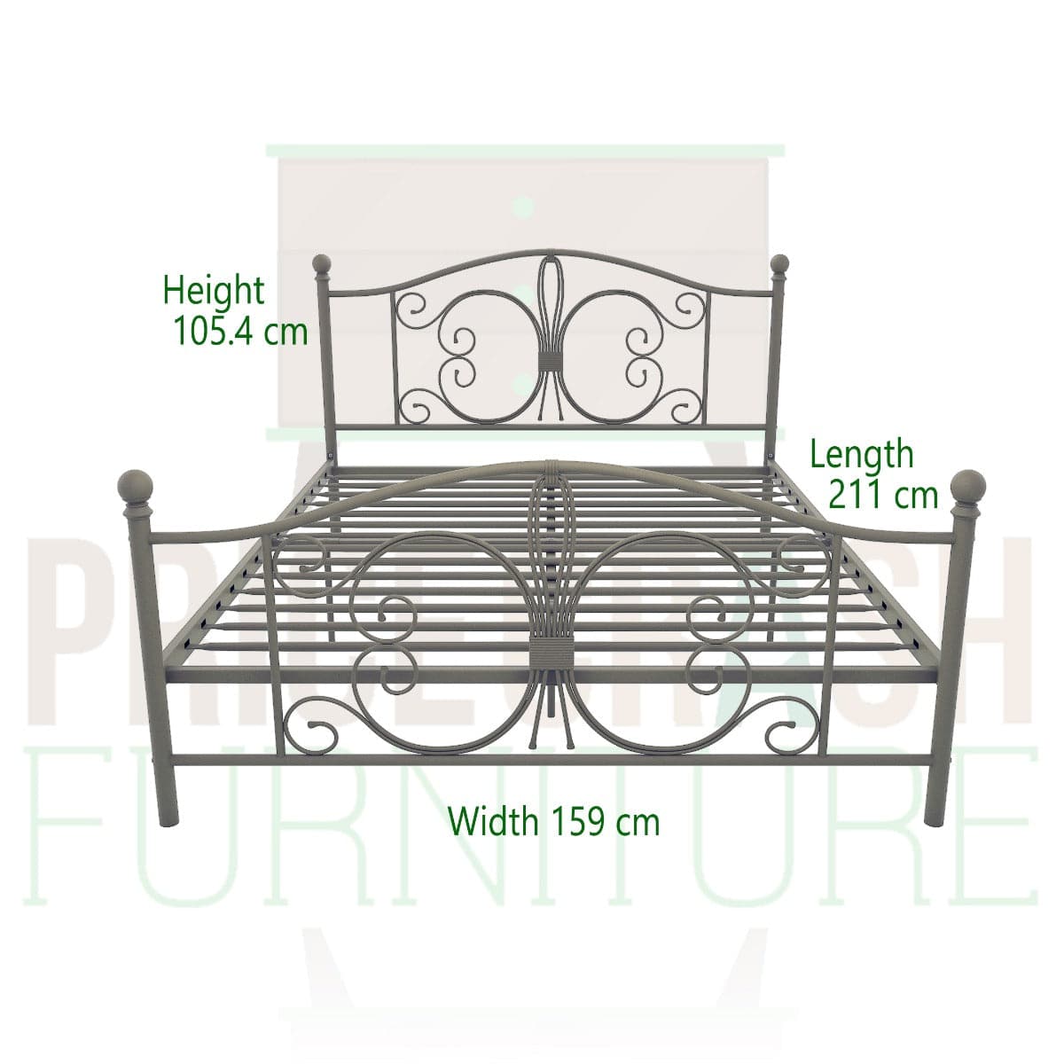 Bombay Metal King Size Bed Frame in Bronze by Dorel - Price Crash Furniture