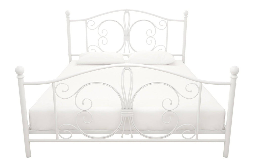 Bombay Metal King Size Bed Frame in White by Dorel - Price Crash Furniture
