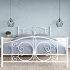 Bombay Metal King Size Bed Frame in White by Dorel - Price Crash Furniture