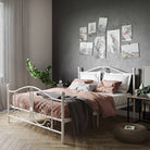 Bombay Metal King Size Bed Frame in White by Dorel - Price Crash Furniture