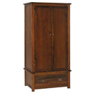 Boston 2 Door 1 Drawer Wardrobe in Dark Stained Wood - Price Crash Furniture