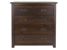 Boston 4 Drawer Chest Of Drawers In Dark Lacquered Finish Wood - Price Crash Furniture