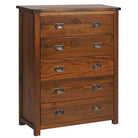 Boston 5 Drawer Chest Of Drawers In Stained Dark Wood - Price Crash Furniture