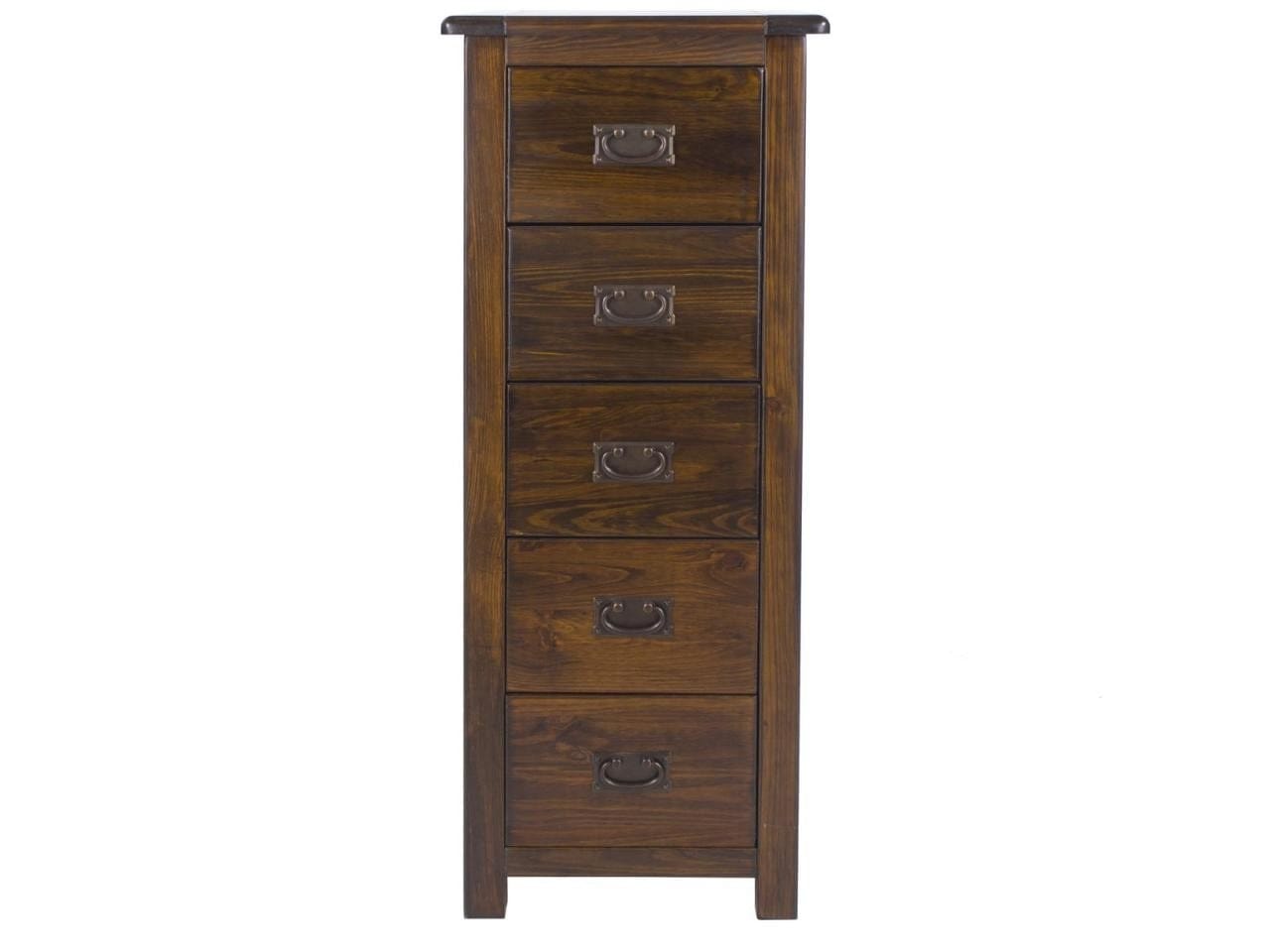 Boston 5 Drawer Tall Narrow Wooden Narrow Chest of Drawers Tallboy - Price Crash Furniture