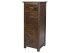 Boston 5 Drawer Tall Narrow Wooden Narrow Chest of Drawers Tallboy - Price Crash Furniture