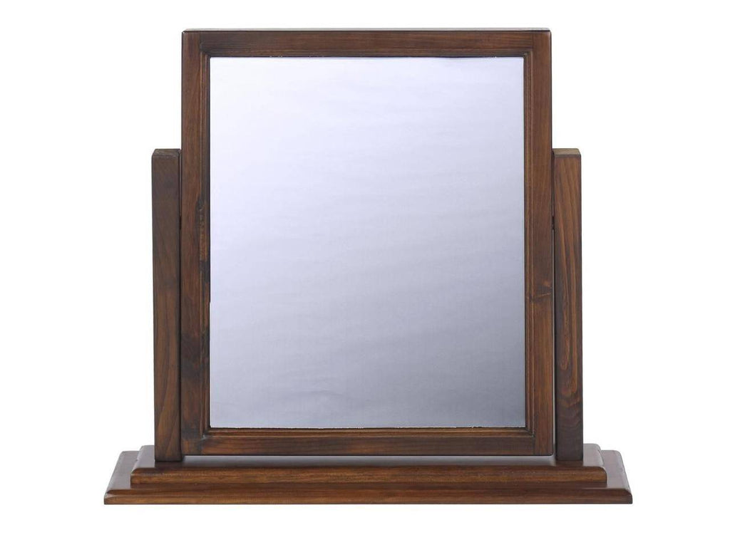 Boston Dressing Table Mirror In Stained Dark Wood - Price Crash Furniture