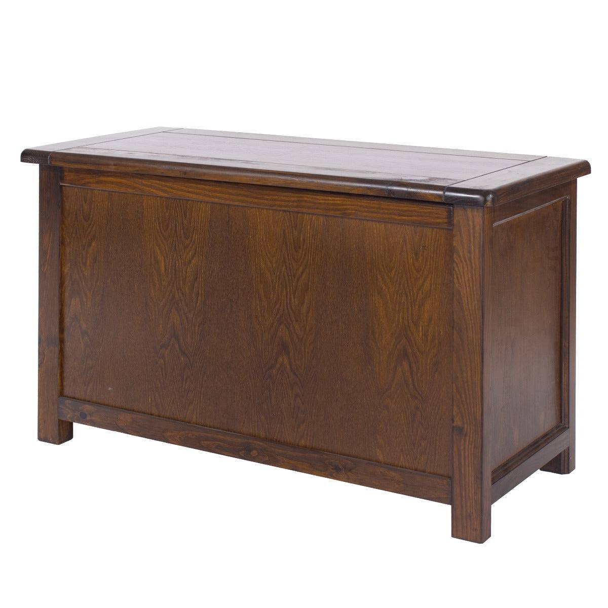 Boston Ottoman / Toy / Blanket Box Chest for Bedroom in Dark Stained Wood - Price Crash Furniture