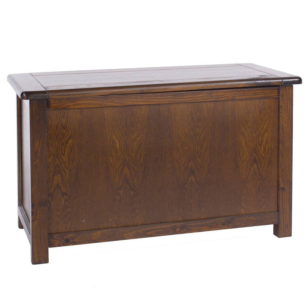 Boston Ottoman / Toy / Blanket Box Chest for Bedroom in Dark Stained Wood - Price Crash Furniture