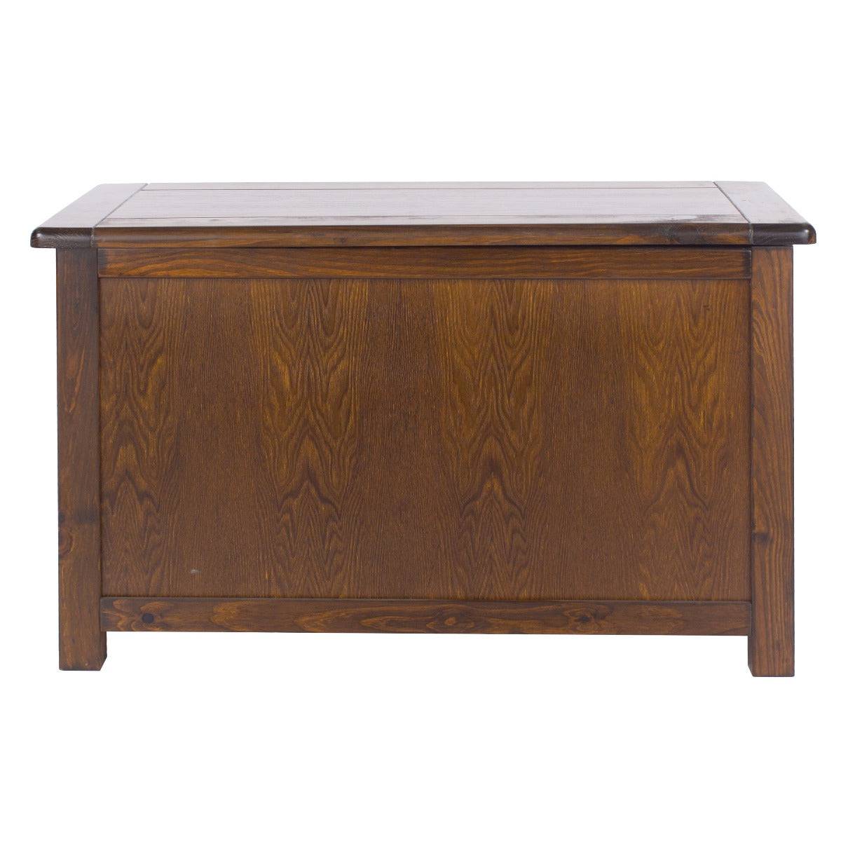 Boston Ottoman / Toy / Blanket Box Chest for Bedroom in Dark Stained Wood - Price Crash Furniture