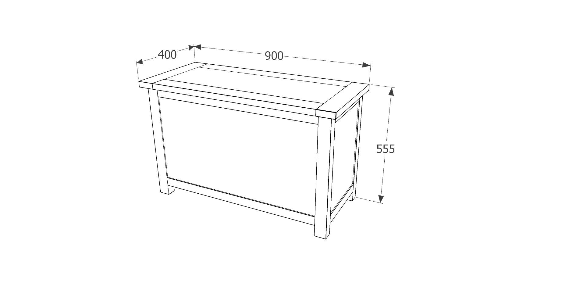 Boston Ottoman / Toy / Blanket Box Chest for Bedroom in Dark Stained Wood - Price Crash Furniture