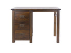 Boston Single Pedestal Dressing Table In Dark Stained Wood - Price Crash Furniture