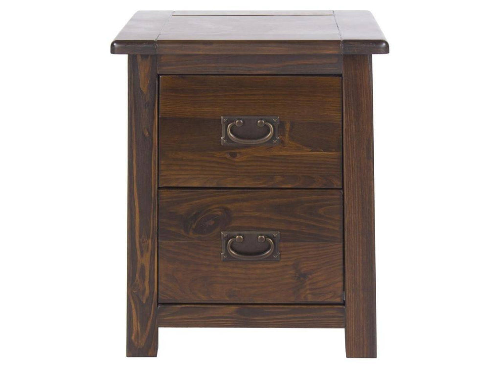 Boston Wooden 2 Drawer Bedside - Price Crash Furniture