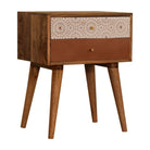 Brick Red Patterned Bedside Table Unit - Price Crash Furniture