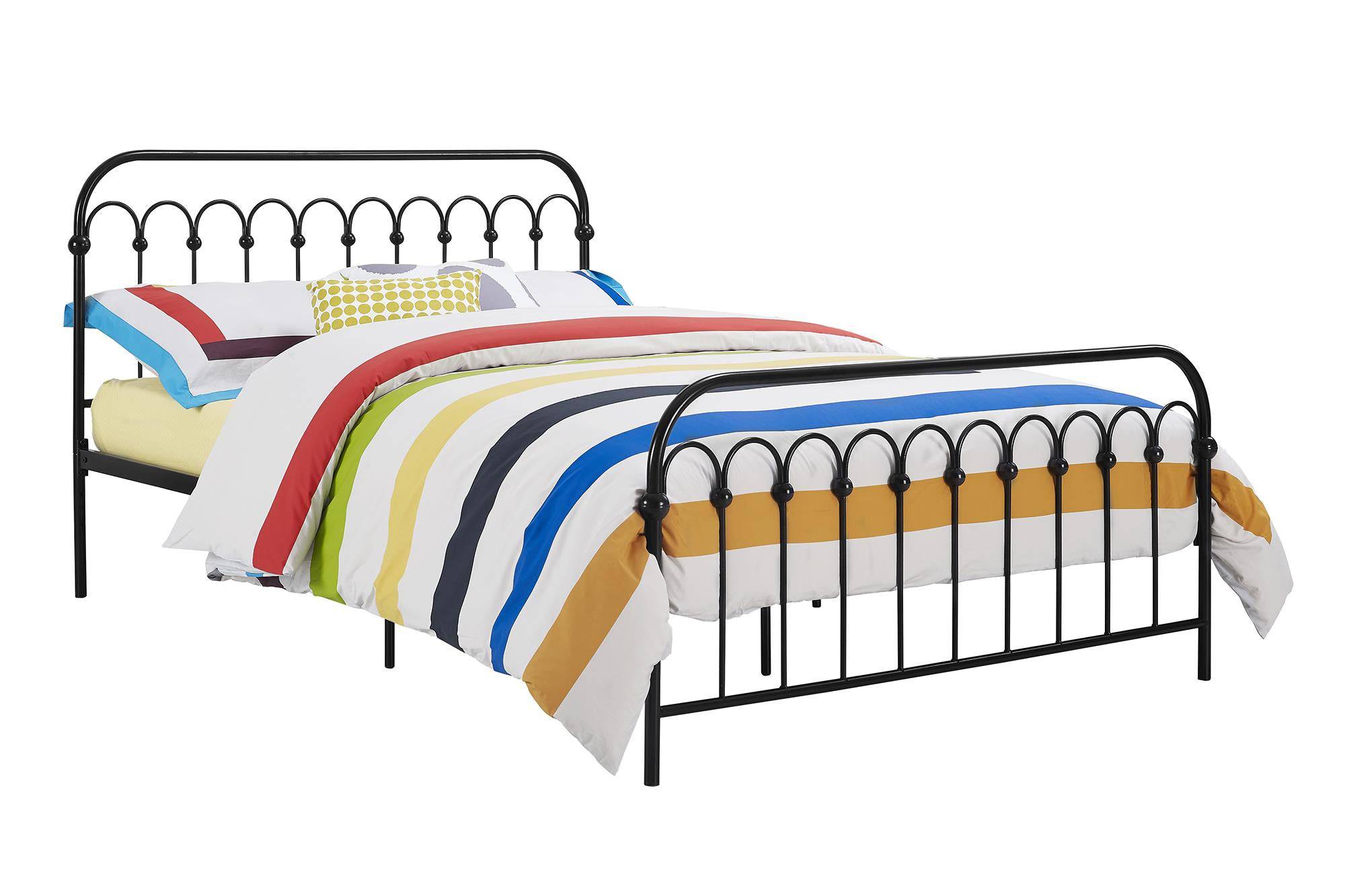 Bright Pop Metal Bed - Double UK in Black Metal by Dorel - Price Crash Furniture