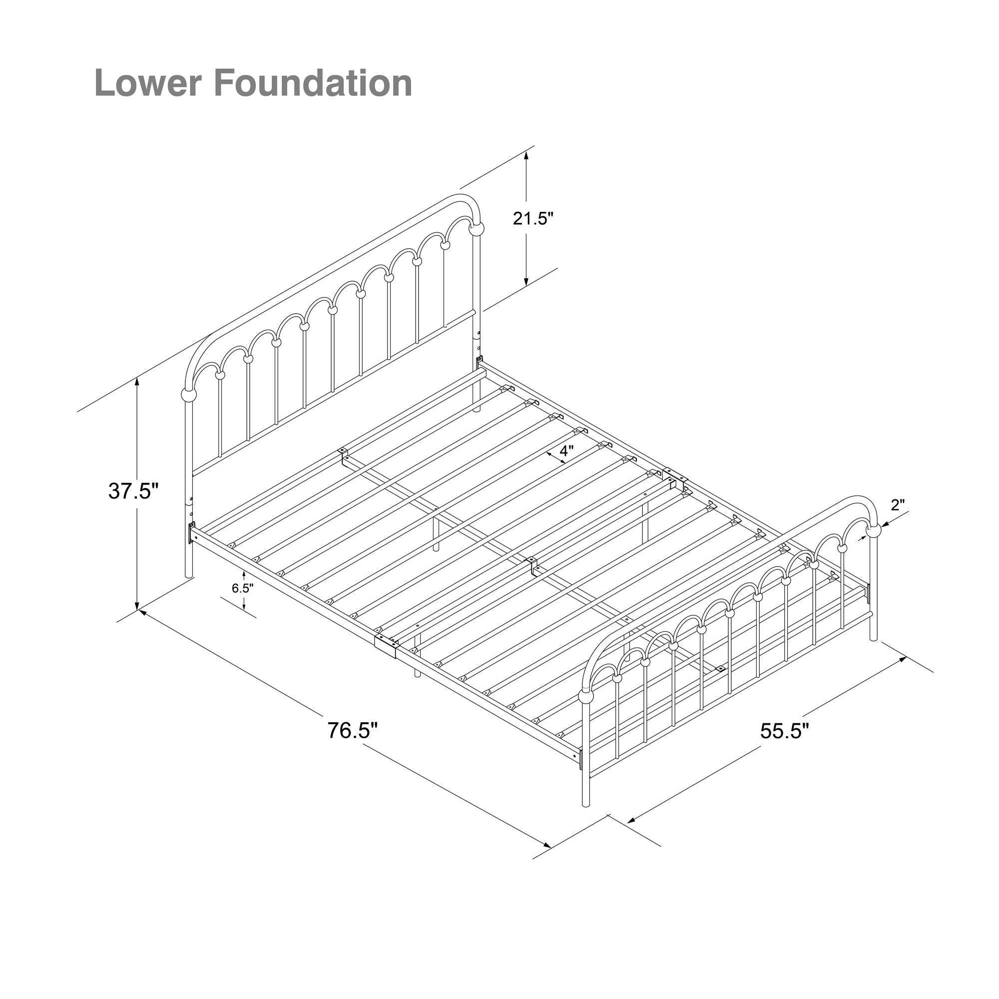 Bright Pop Metal Bed - Double UK in Black Metal by Dorel - Price Crash Furniture