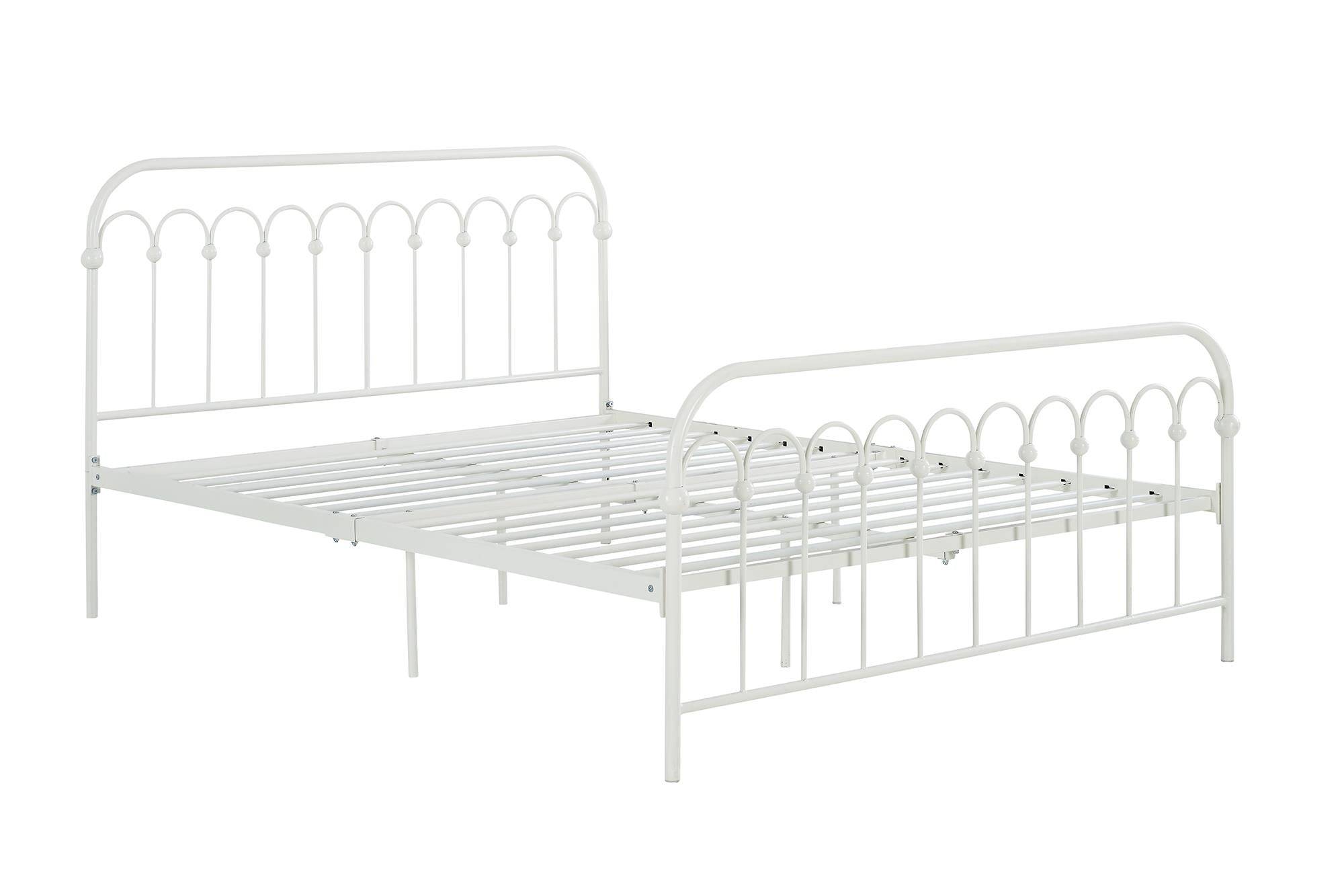 Bright Pop Metal Bed - Double UK in White Metal by Dorel - Price Crash Furniture