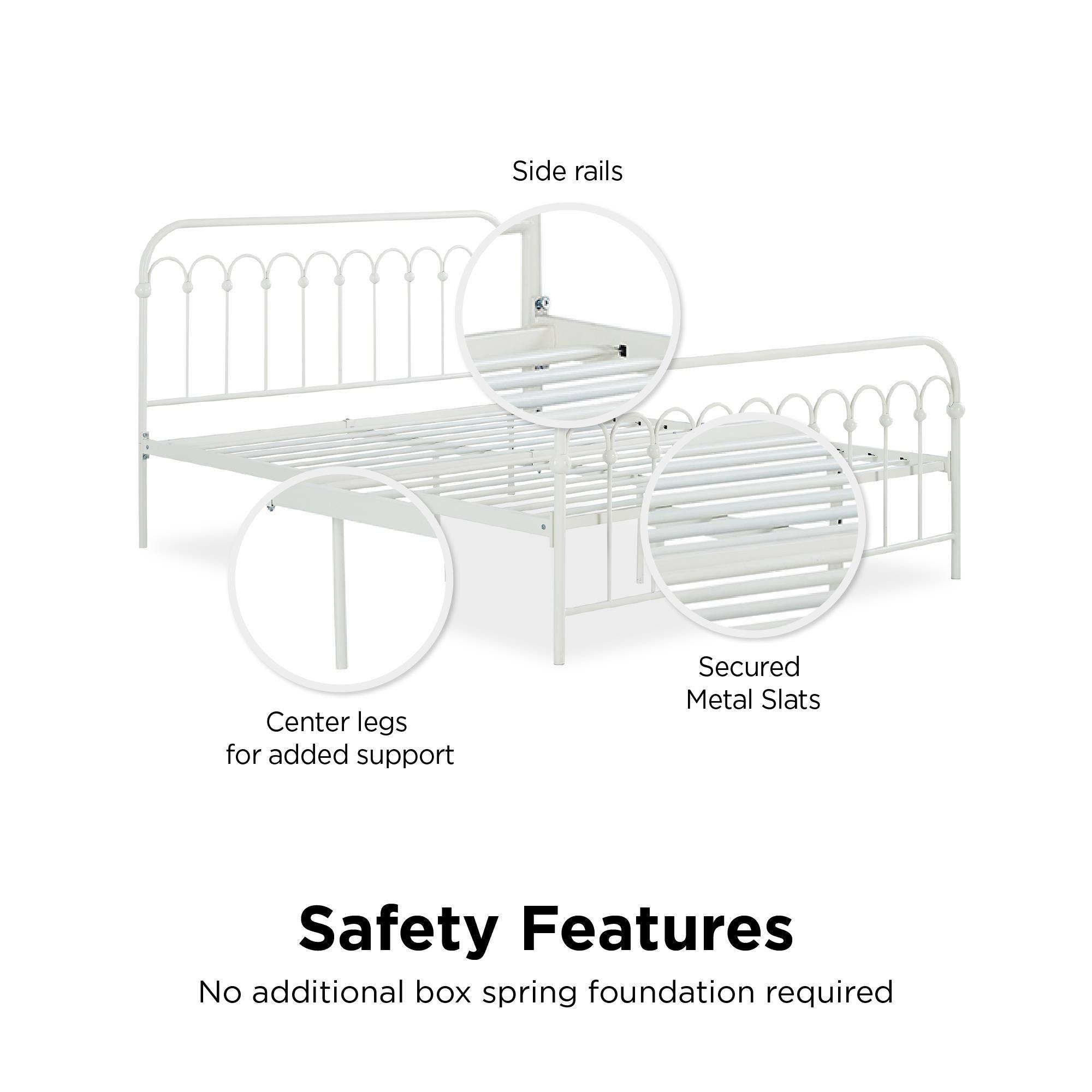 Bright Pop Metal Bed - Double UK in White Metal by Dorel - Price Crash Furniture