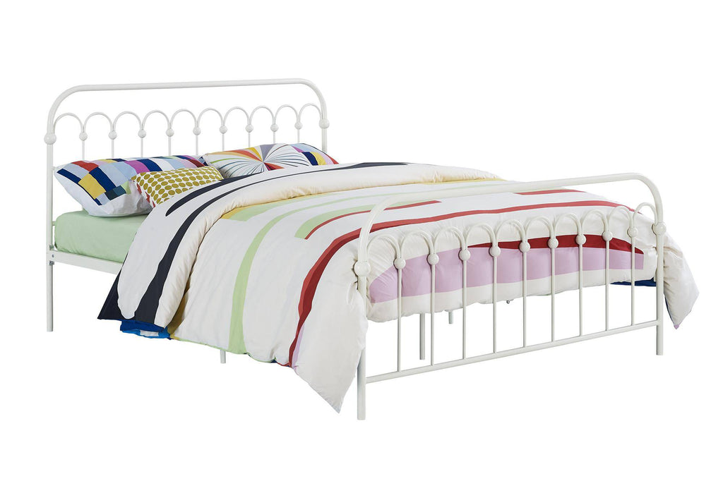 Bright Pop Metal Bed - Double UK in White Metal by Dorel - Price Crash Furniture