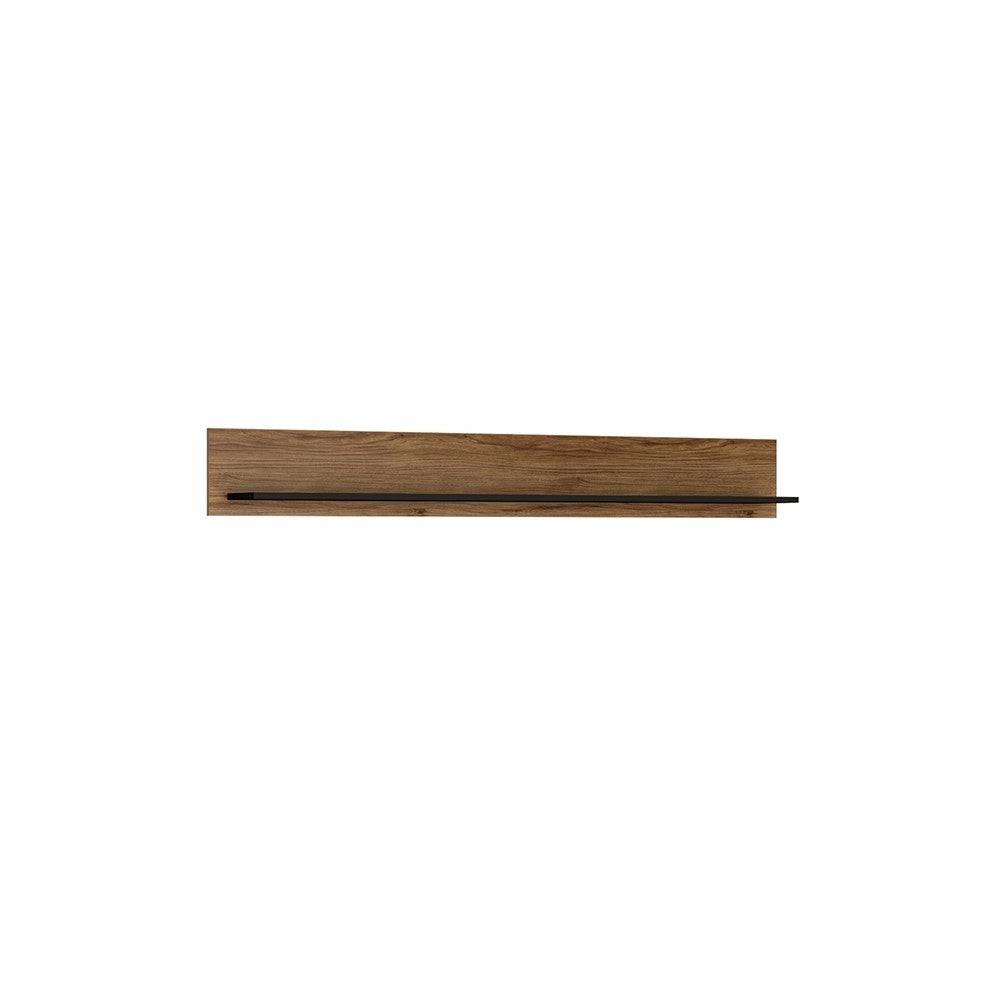 Brolo Wall Shelf 167cm With Walnut And Dark Panel Finish - Price Crash Furniture