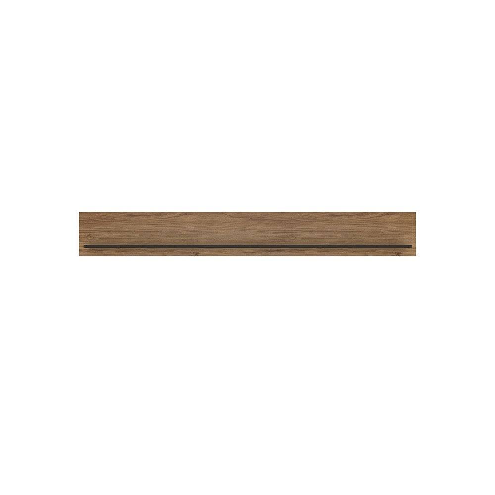 Brolo Wall Shelf 167cm With Walnut And Dark Panel Finish - Price Crash Furniture