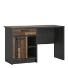 Brooklyn Desk with 1 Door and 1 Drawer in Walnut and Grey - Price Crash Furniture