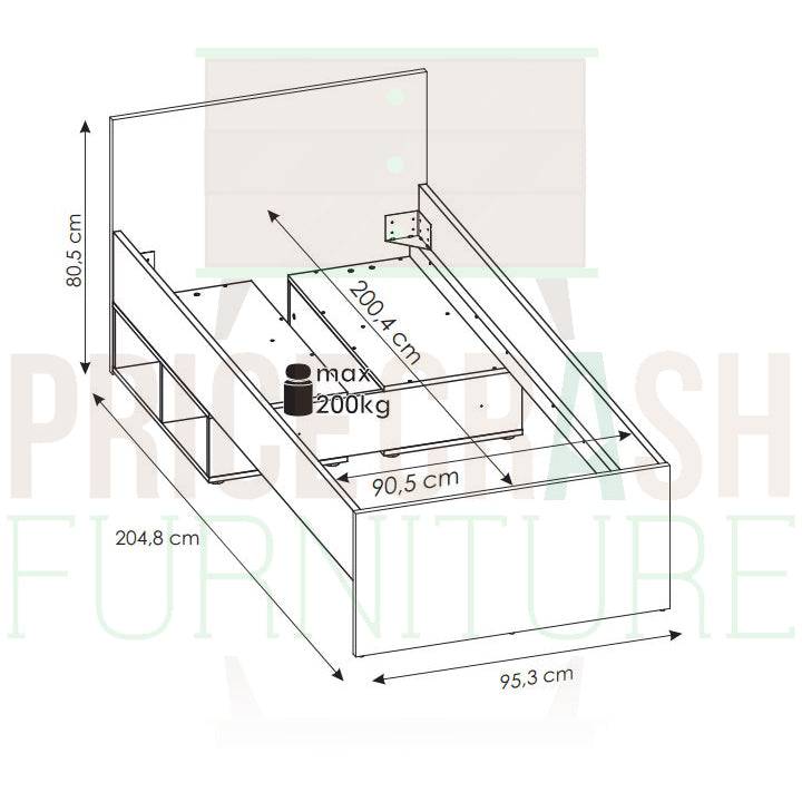 Brooklyn Single Bed in Walnut - Price Crash Furniture