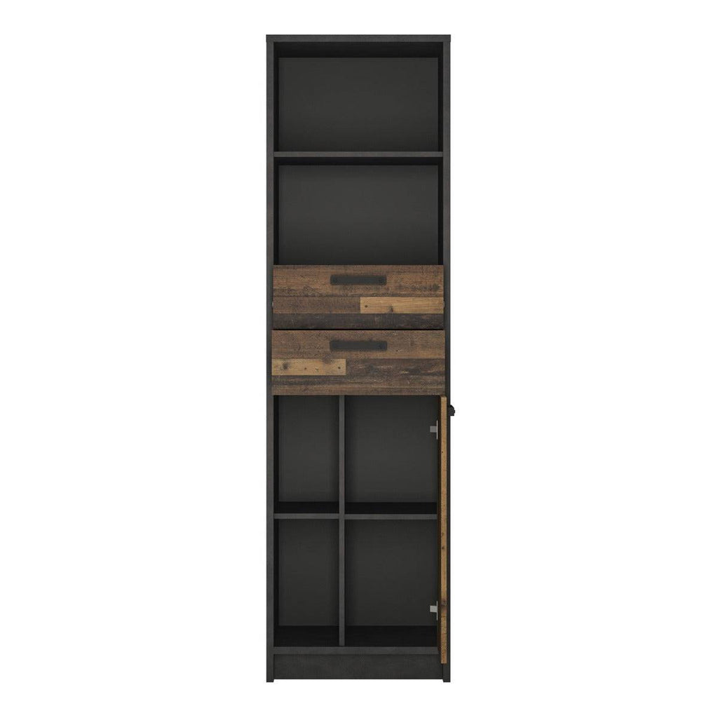 Brooklyn Storage Bookcase in Walnut and Grey - Price Crash Furniture