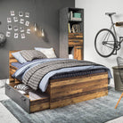 Brooklyn Storage Bookcase in Walnut and Grey - Price Crash Furniture