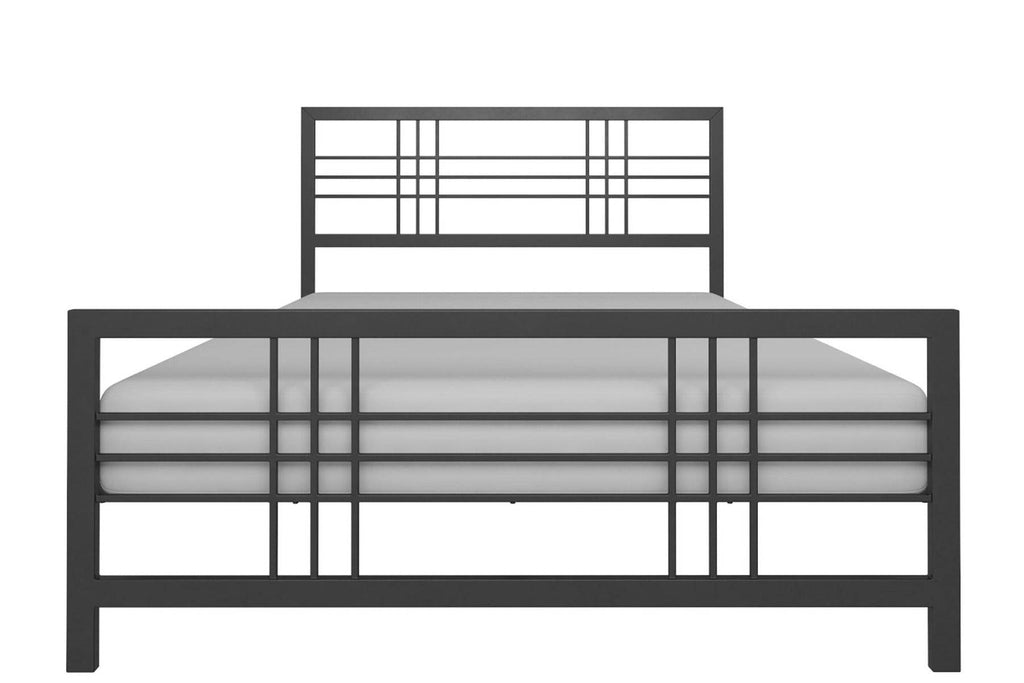 Burbank Metal UK King Size Bed (USA Queen Size) in Black by Dorel - Price Crash Furniture