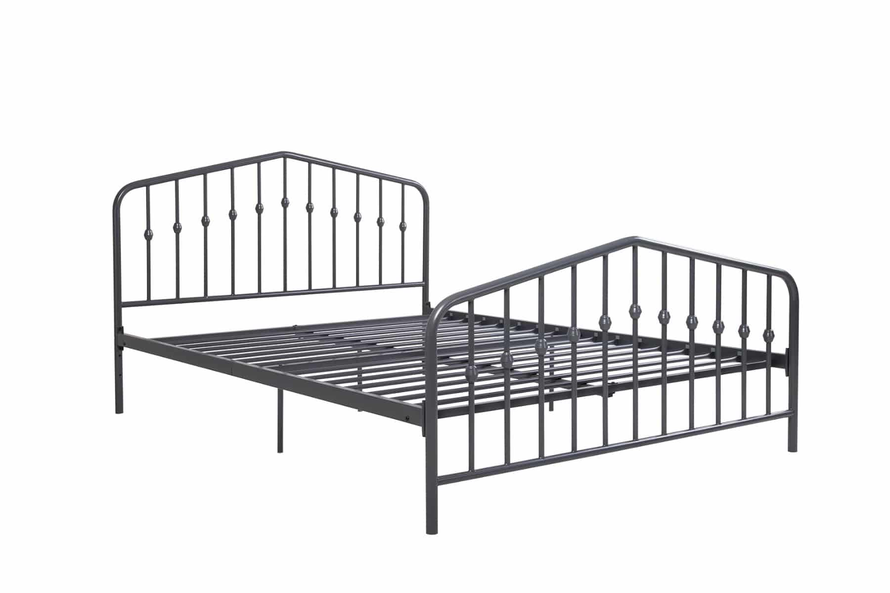 Bushwick Double Bed in Grey Metal by Dorel - Price Crash Furniture