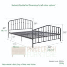 Bushwick Double Bed in Grey Metal by Dorel - Price Crash Furniture