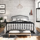 Bushwick King Bed in Black Metal by Dorel - Price Crash Furniture