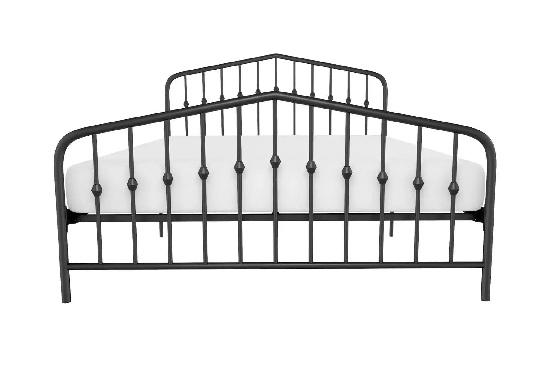 Bushwick King Bed in Black Metal by Dorel - Price Crash Furniture
