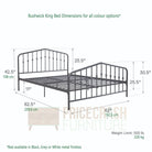 Bushwick King Bed in Grey Metal by Dorel - Price Crash Furniture