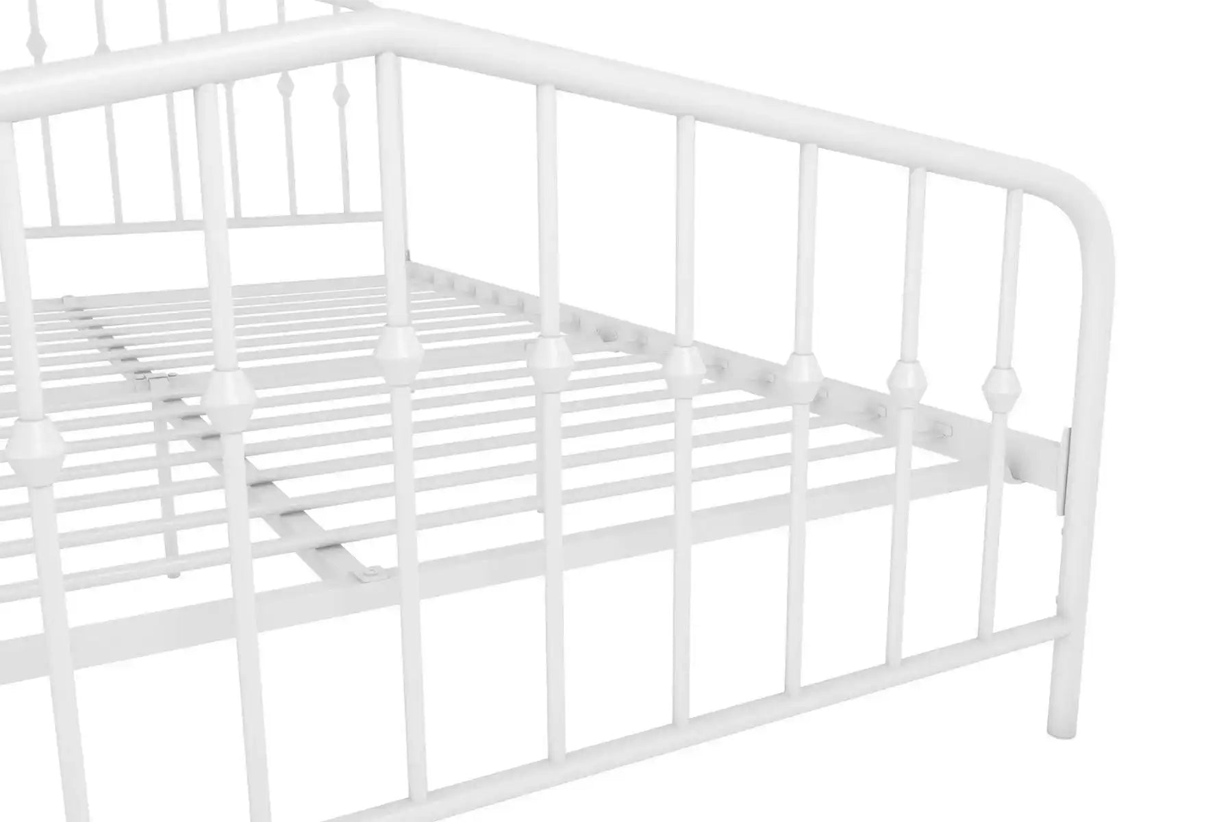 Bushwick King Bed in White Metal by Dorel - Price Crash Furniture