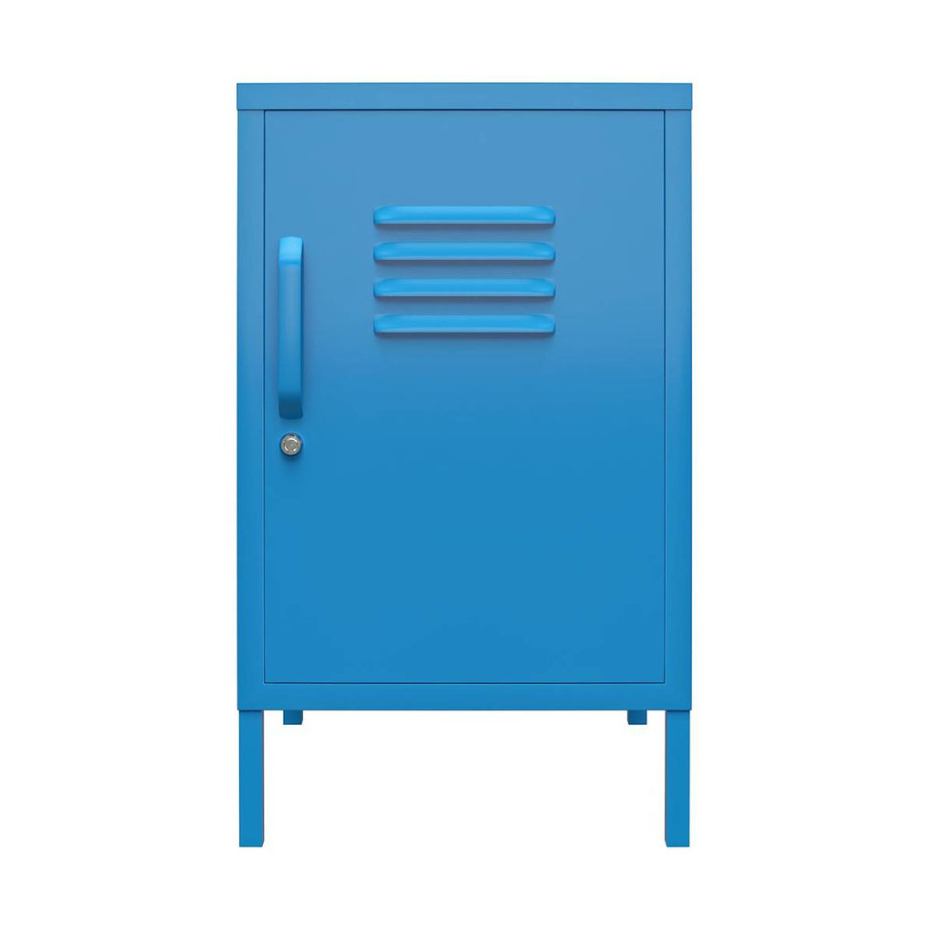 Cache 2 Door Metal Locker End Table in Blue by Dorel Novogratz - Price Crash Furniture