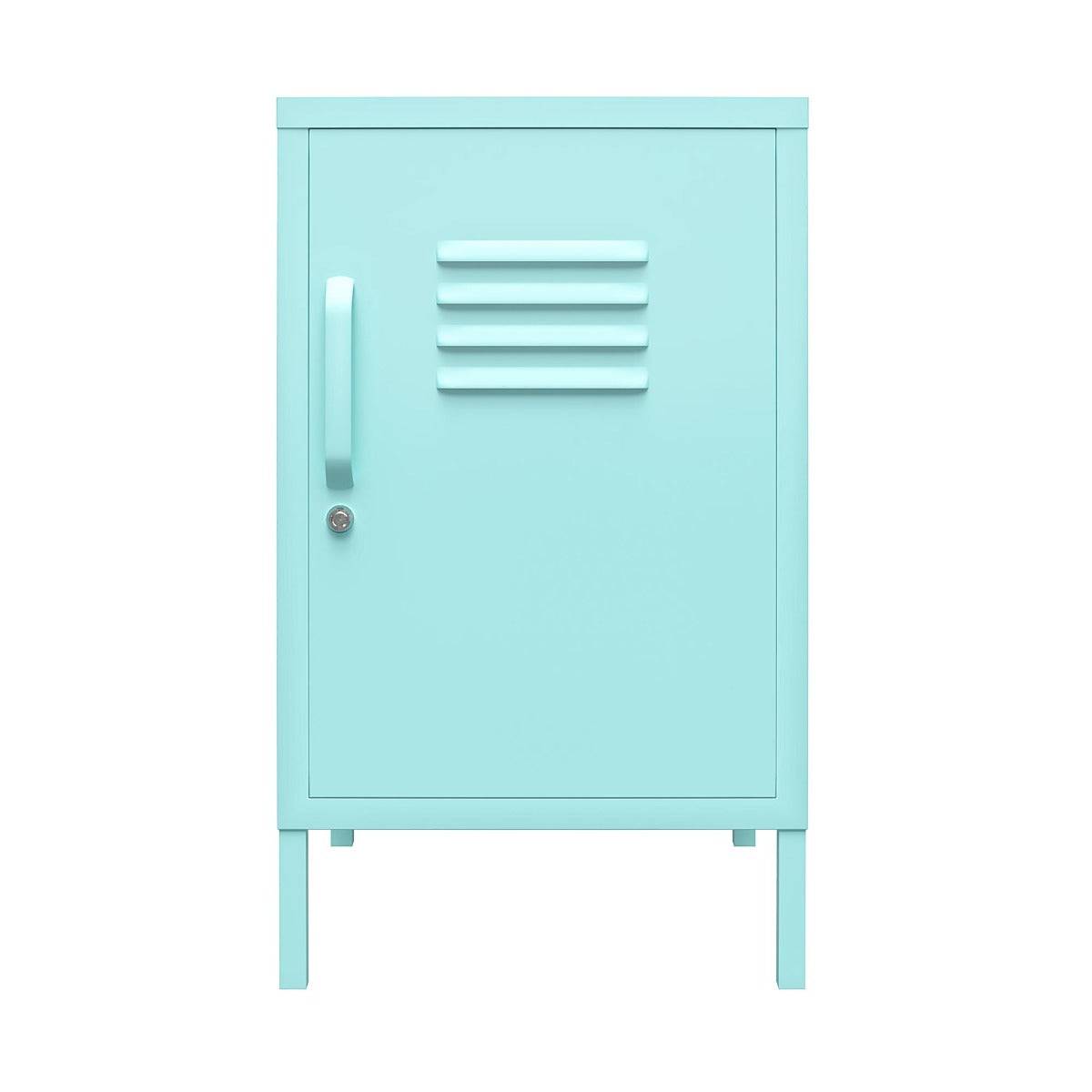 Cache 2 Door Metal Locker End Table in Mint by Dorel Novogratz - Price Crash Furniture