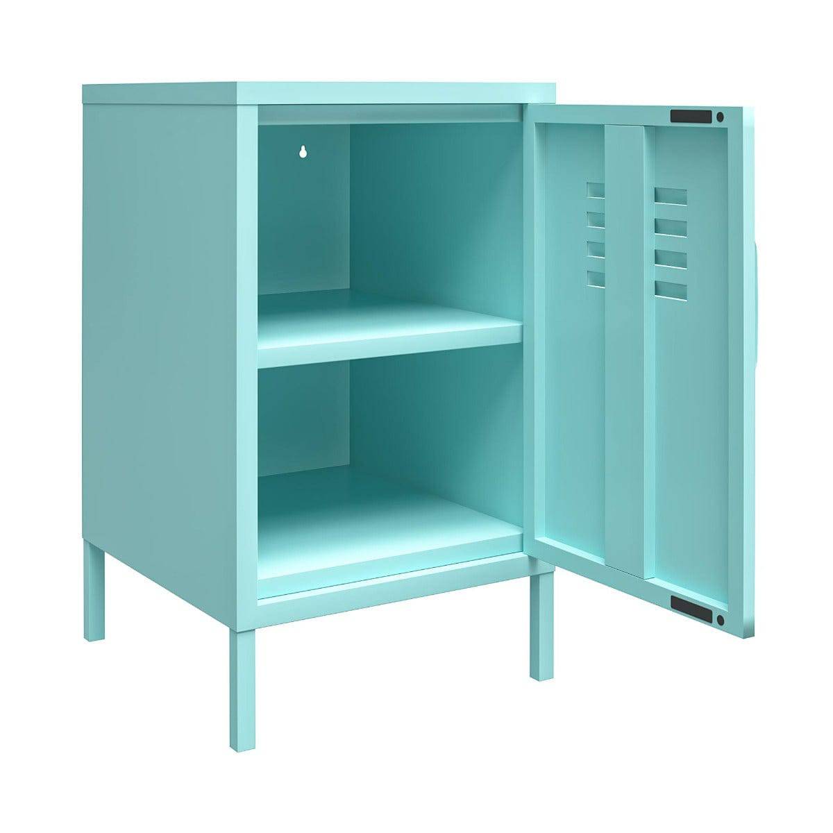 Cache 2 Door Metal Locker End Table in Mint by Dorel Novogratz - Price Crash Furniture