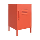 Cache 2 Door Metal Locker End Table in Orange by Dorel Novogratz - Price Crash Furniture