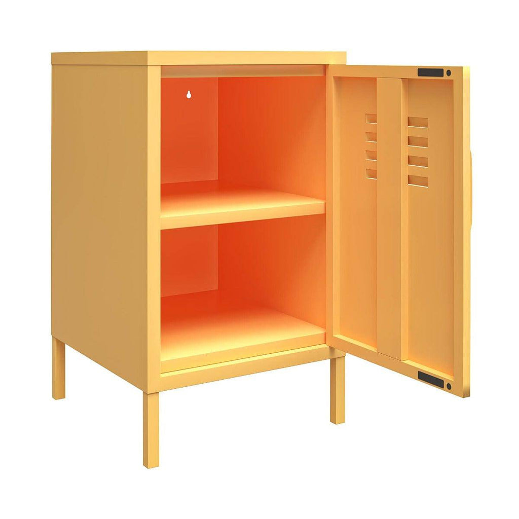 Cache 2 Door Metal Locker End Table in Yellow by Dorel Novogratz - Price Crash Furniture