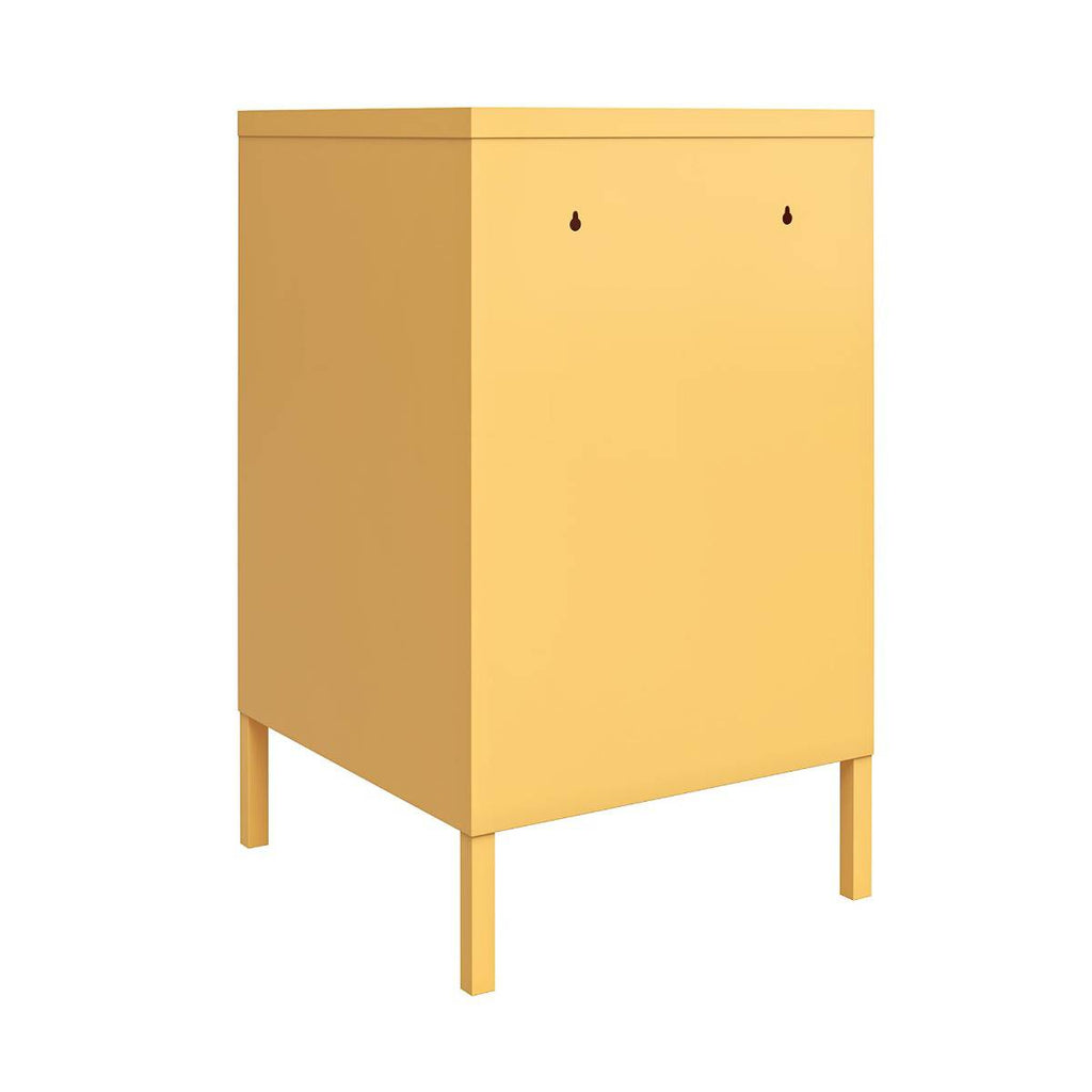 Cache 2 Door Metal Locker End Table in Yellow by Dorel Novogratz - Price Crash Furniture