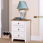 Capri 3 Drawer Bedside Cabinet - Price Crash Furniture