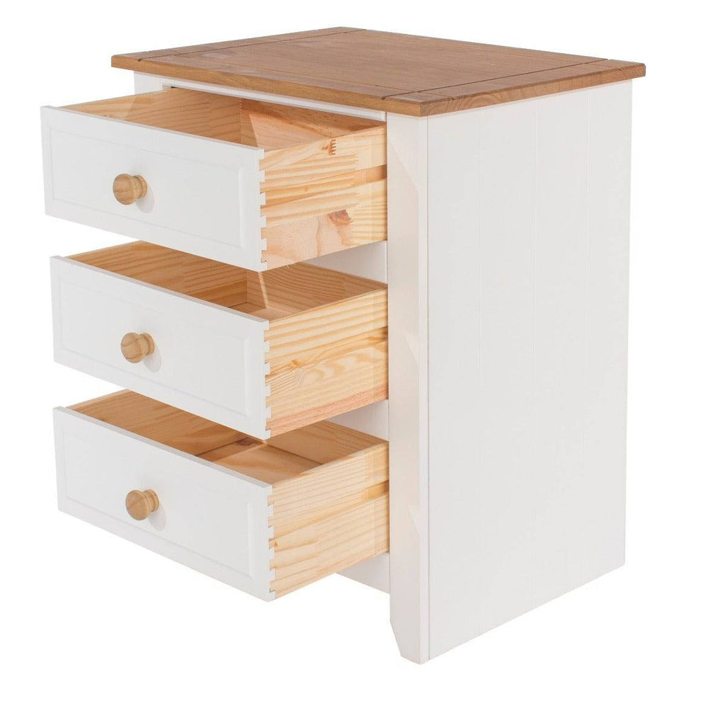 Capri 3 Drawer Bedside Cabinet - Price Crash Furniture