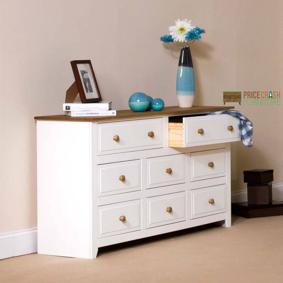 Capri 6+2 Drawer Large Chest of Drawers - Price Crash Furniture