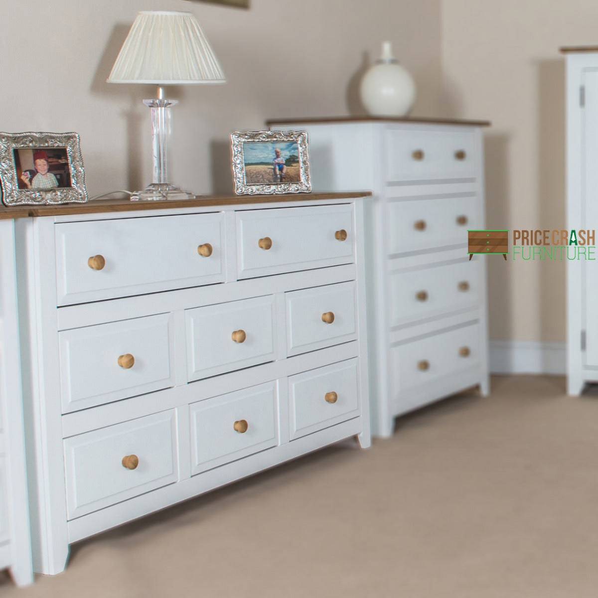 Capri 6+2 Drawer Large Chest of Drawers - Price Crash Furniture