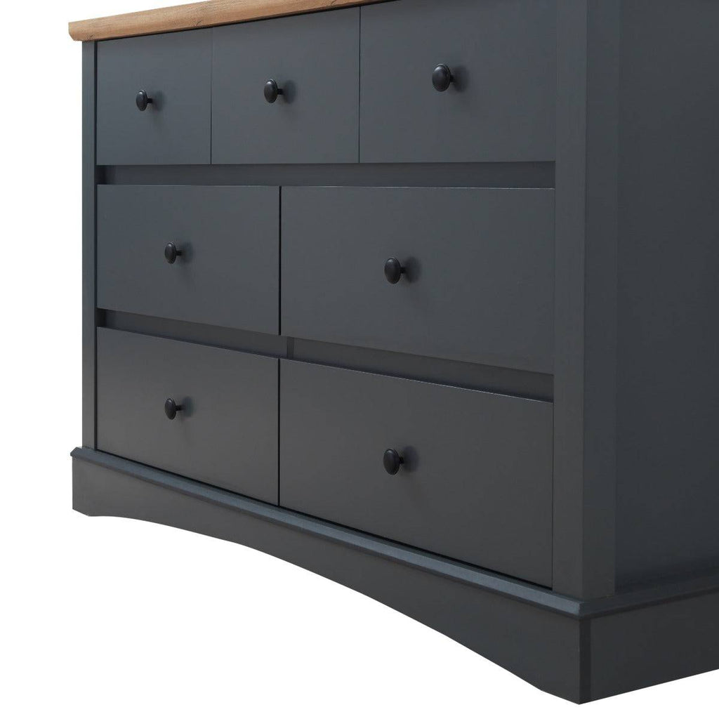 Carden 7 Drawer Chest of Drawers in Grey by TAD - Price Crash Furniture