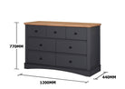 Carden 7 Drawer Chest of Drawers in Grey by TAD - Price Crash Furniture