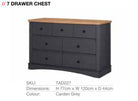 Carden 7 Drawer Chest of Drawers in Grey by TAD - Price Crash Furniture